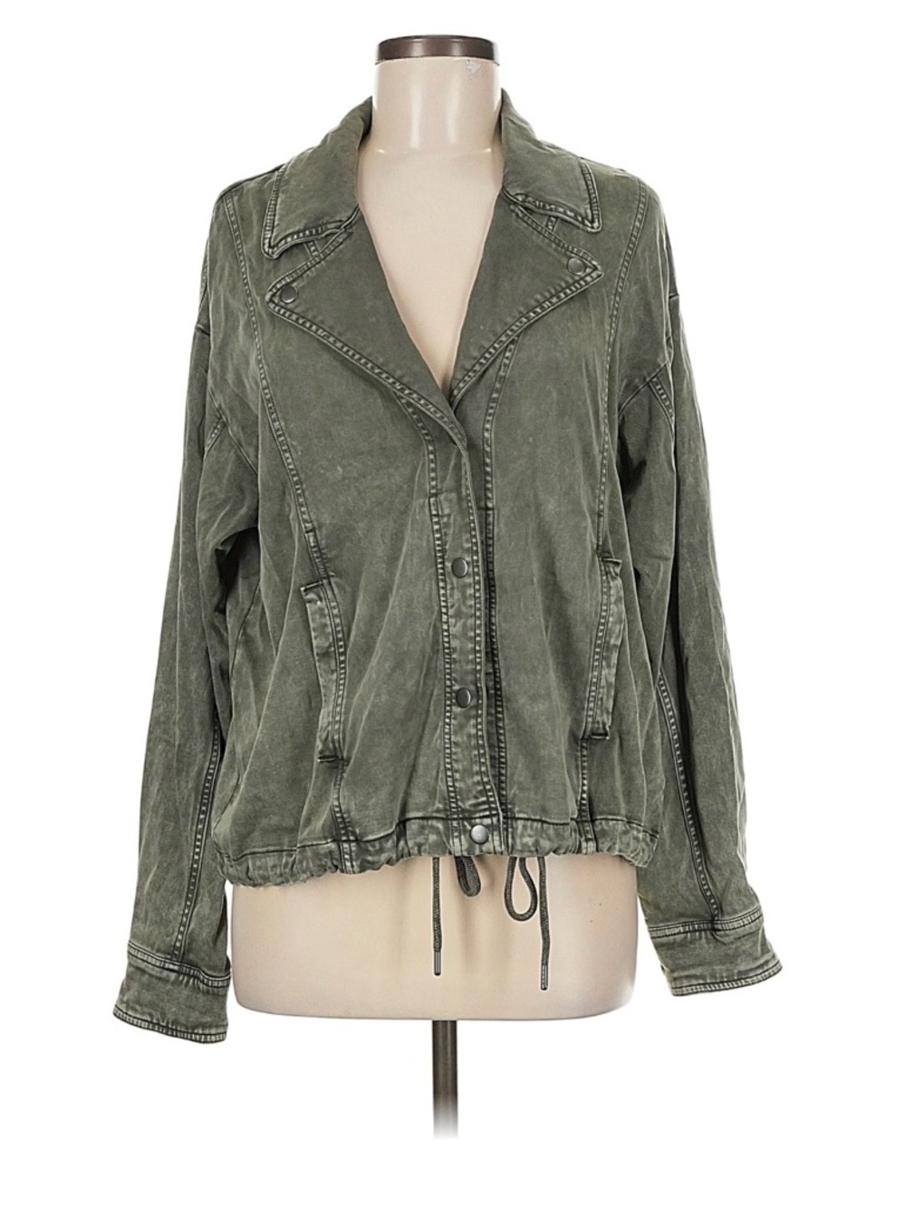 Splendid Olive Utility Jacket with Drawstring Hem
